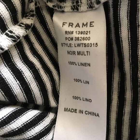 FRAME 100% Linen Slub Knit L/S Crew Bell Sleeve Tee M - Picture 5 of 5